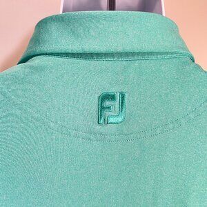 FootJoy FJ Men's marled green short sleeve golf polo shirt Large L EUC